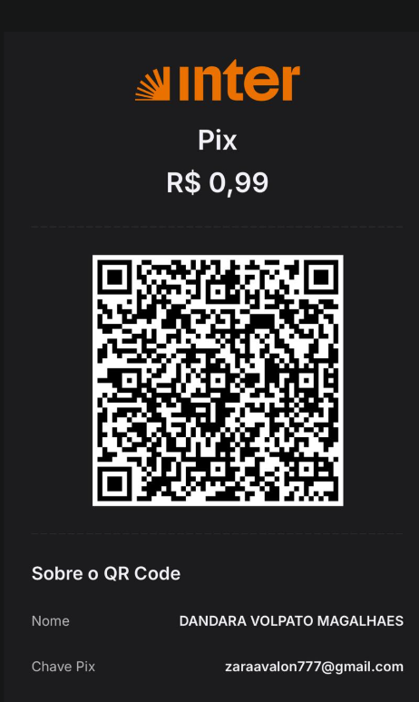 QR Code oficial do Pix de R$ 0,99 do Perca o Medo de Desejar